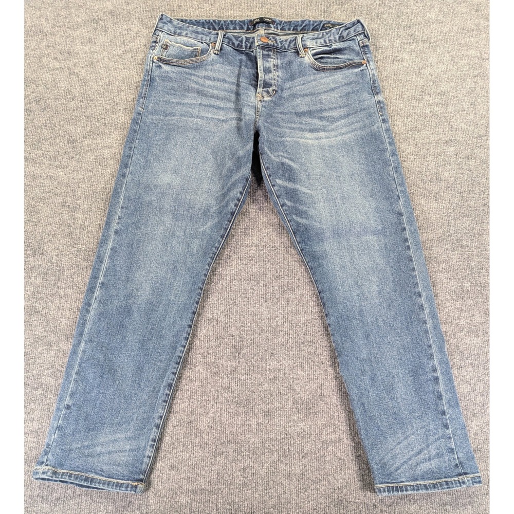 Dear John Blaire Cuffed High Rise Straight Jeans Blue Button Fly 31 DPM23A153COT